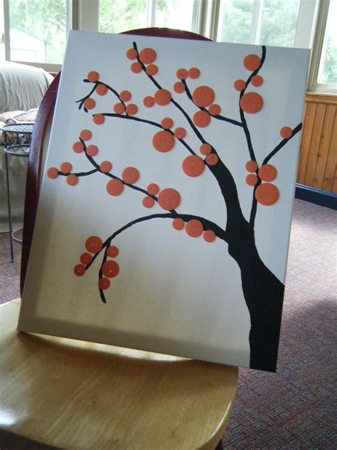 Button Tree On Canvas Button Art On Canvas Canvas Art Canvas Ideas