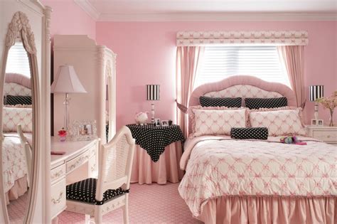 Pink Room With Black And White Polka Dots Room Decor And
