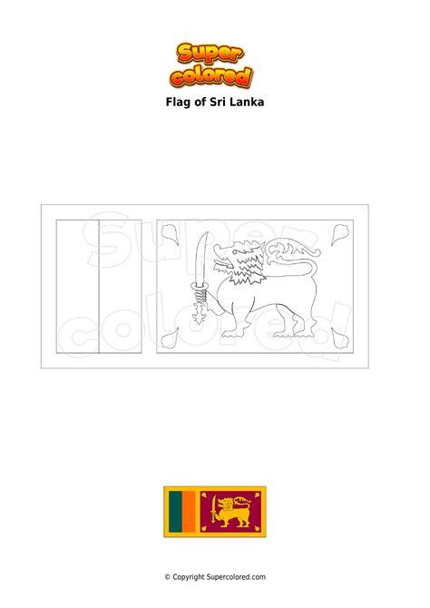 Sri Lanka Flag Page Coloring Pages
