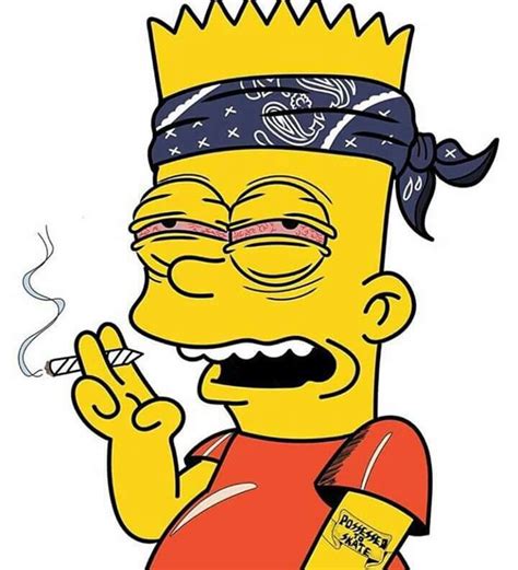 Bart Simpson Is A Crip Getting High Dope Wallpaper Iphone Simpson