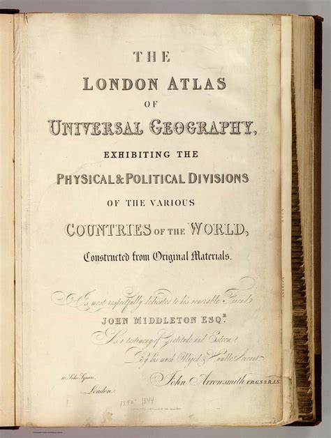 Title Page To The London Atlas Of Universal Geography Exhibiting The