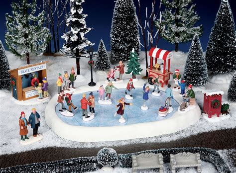 People skating on ice rink winter sport activity recreation at holidays concept mix race characters standing together full length horizontal banner. Christmas Ice Skating Pond Decoration ...