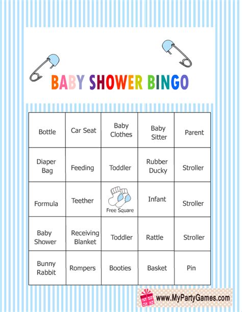 As the new mommy opens the gifts. Free Printable Baby Shower Bingo Game Cards