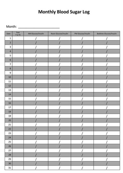 20 Free Blood Sugar Charts And Log Sheets Pdf Word Excel