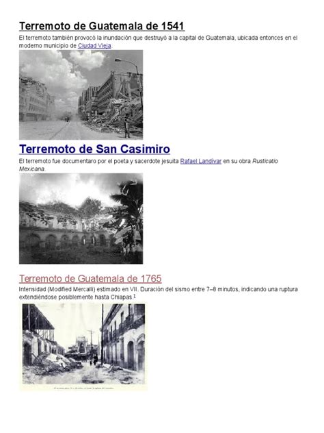 Terremoto De Guatemala De 1541