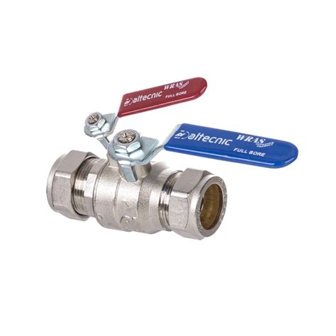 15mm Lever Operated Full Bore Isolation Stop Valve Hot And Cold Handle Chrome Plumbinbits