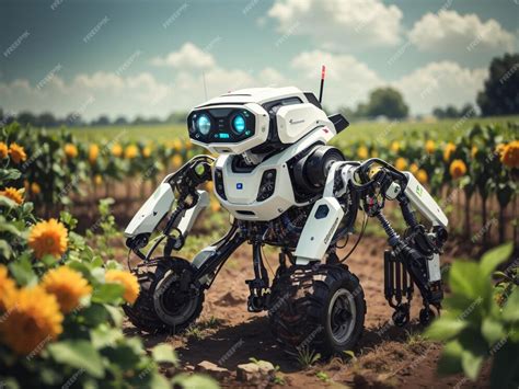 Premium Ai Image Farming The Future Smart Robotic Farmers