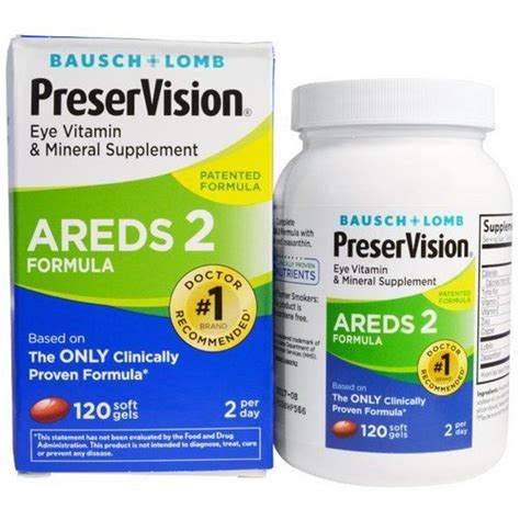 Bausch Lomb Preservision Areds Formula Vitamin Mineral Supplement Soft Gels At