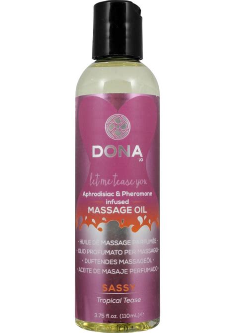 Buy Dona Aphrodisiac And Pheromone Infused Massage Oil Sassy Tropical Tease 425 Ounce Online