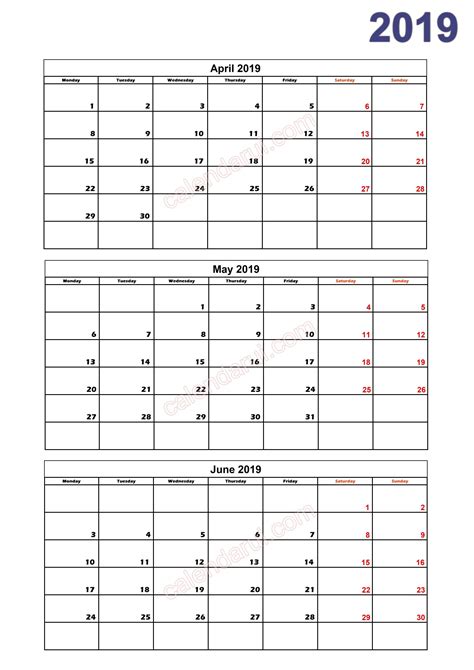 Free Printable Quarterly Calendar Template Printable Templates