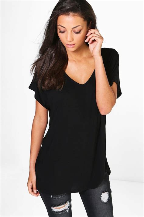 women s tall oversized v neck basic t shirt boohoo uk