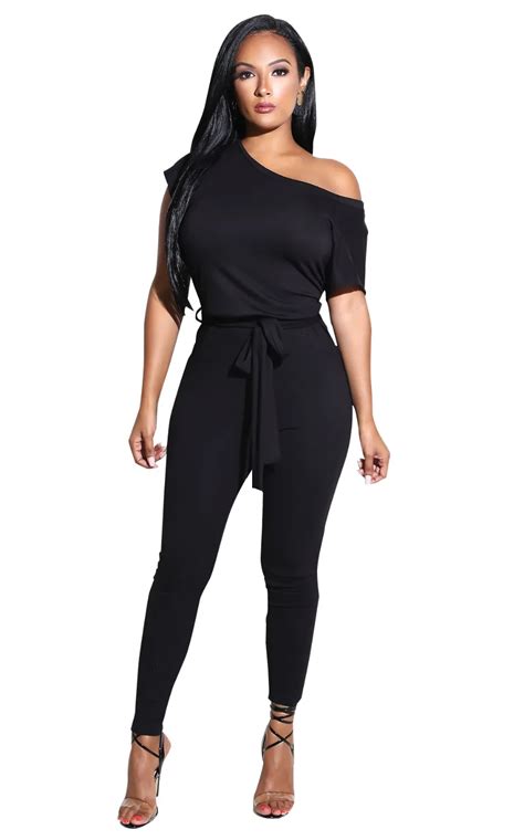 Sexy Jumpsuit Womens Off The Shoulder Skinny Rompers 2018 Summer Overalls Bakcless Bodycon Full