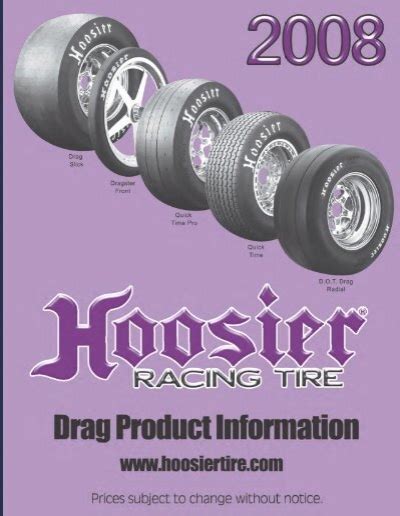 Drag Tire Price Sheet Official Dealer Of Hoosier Drag Tires