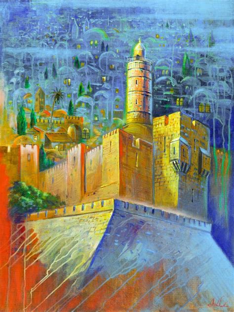 Abstract Jerusalem Painting Heavenly Jerusalem By Alex Levin