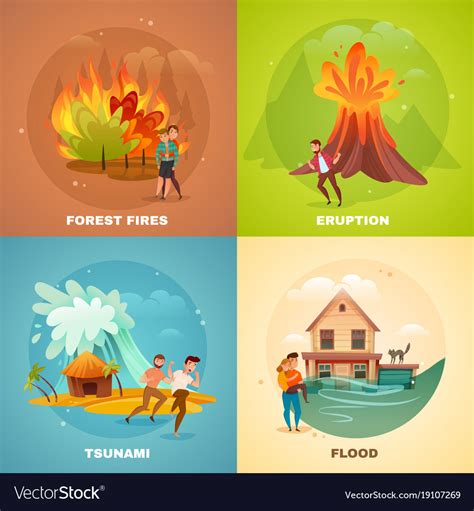 Natural Disasters Design Concept Royalty Free Vector Image