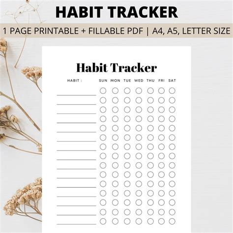 Habit Tracker Printable Habit Tracking Template Build Better Habits