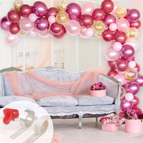 Buy 141 pcs blue silver balloon garland kit macaron metal balloon arch, wedding bridal shower birthday party baby shower decoration by patimate: Pink Balloon Garland Arch Balloon Arch for Baby Shower ...