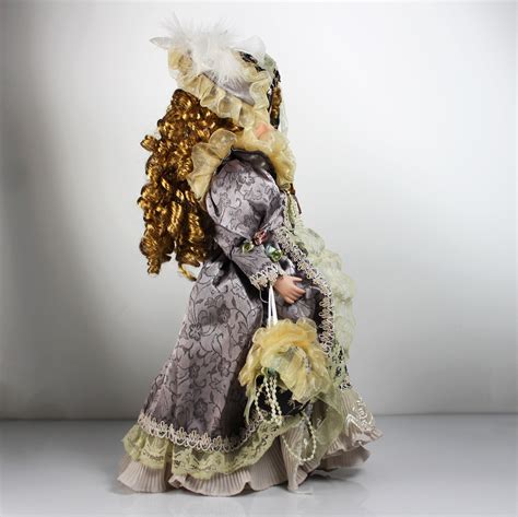 Cathay Collection Porcelain Doll Victorian Dress 17 Inch Doll