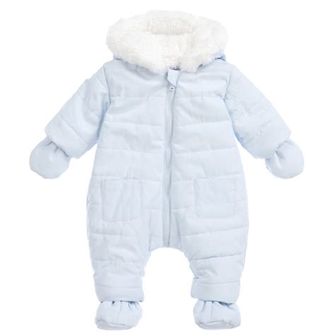 Absorba Baby Boy Pale Blue Fur Lined Snowsuit