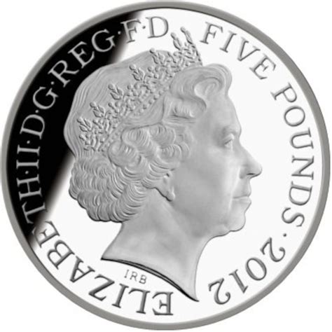 5 Pounds Elizabeth Ii London Olympics Silver Piedfort United