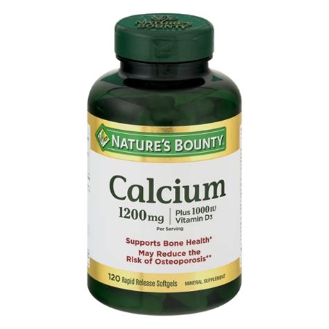 Save On Natures Bounty Calcium 1200 Mg Vitamin D3 1000 Iu Softgels