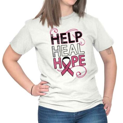 help heal hope breast cancer awareness bca womens short sleeve crewneck tee ebay