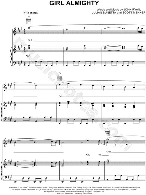 One Direction Girl Almighty Sheet Music In A Major Download And Print