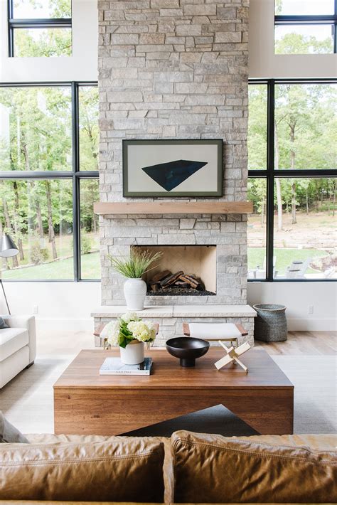 Light Stone Fireplace Inspiration Taryn Whiteaker Designs