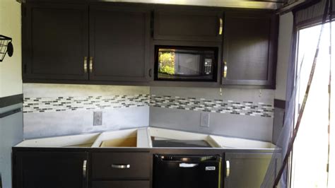 Finish it your way to create your own kitchen style. Waiting on counter top n trim pieces. | Cargo trailer conversion, Enclosed trailers, Toy hauler