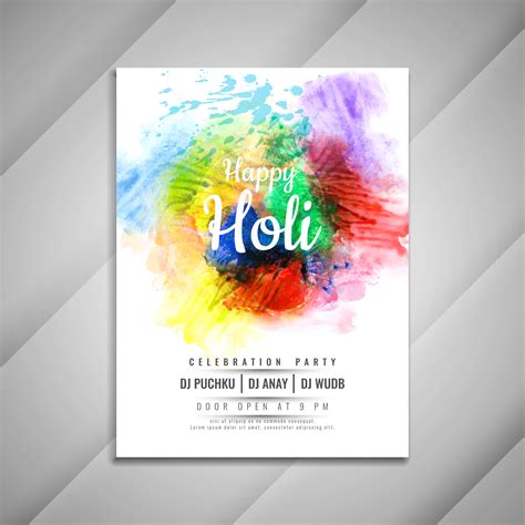 Abstract Stylish Happy Holi Celebration Flyer Design Template 281092