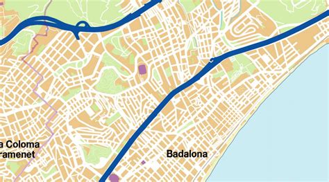 Mapa Vectorial Badalona Editable Eps Illustrator