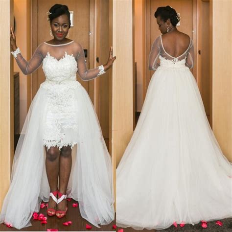 Vestidos De Noiva Short Wedding Dress 2016 Illusion Neck Knee Length