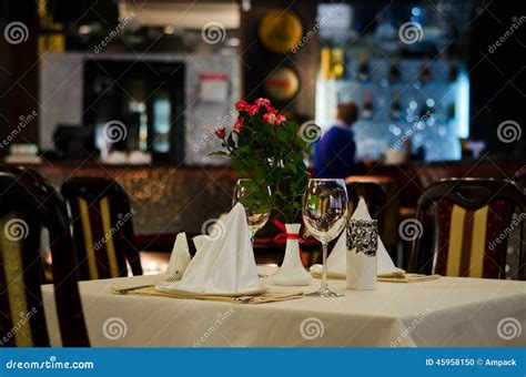 Stylish Table Setting At Restaurant Stock Photo Image Of Prepared