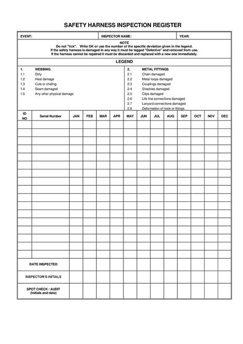 Safety Harness Inspection Checklist Form Template Jotform The Best