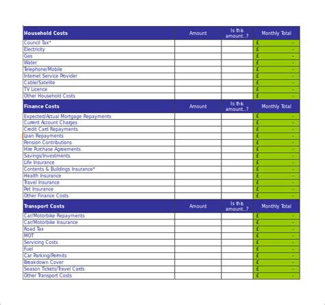 Free 9 Sample Monthly Budget Calculator Templates In Pdf Excel