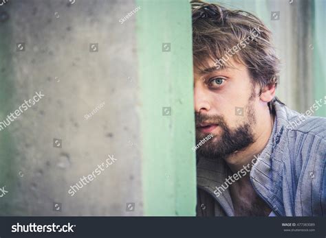 Dramatic Image Man Sadness Homeless Drug Stock Photo 477383089