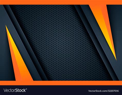 Dark Abstract Background With Yellow Shape Black Vector Image
