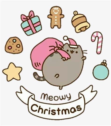 Cute Pusheen Cat Drawing Easy Christmas Free Transparent Png