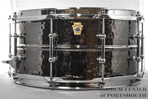 Ludwig Black Beauty Hammered Snare Drum W Tube Lugs 65x14 Drum