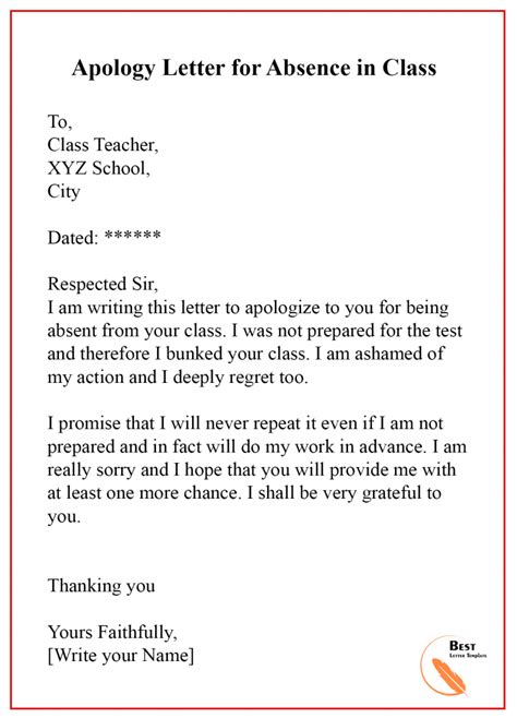 You can use these letter of explanation for employee absence, emi delays, negligence and lot more! Apology Letter Template for Absence - Format, Sample & Example