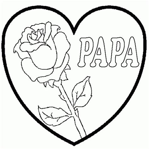 Un diplôme qui peut être encadré et accroché sur un mur de la maison. Coloriage Rose et Coeur pour Papa dessin gratuit à imprimer