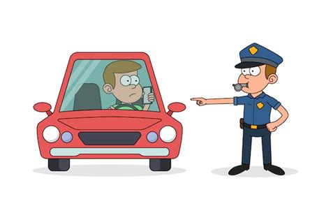 Premium Vector Police Man Stopping Driver