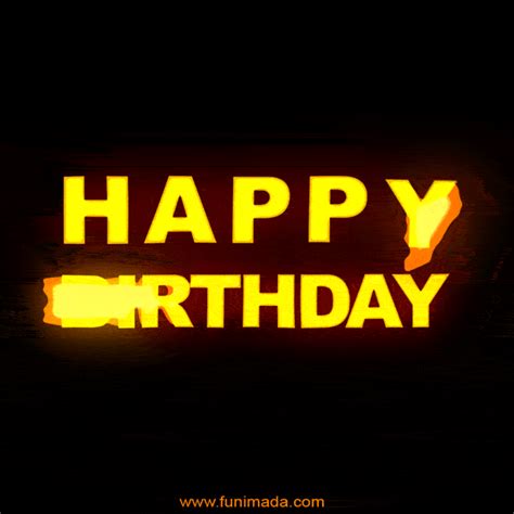 Cool Fire Text Effect Happy Birthday Loop Animated Image  — Download