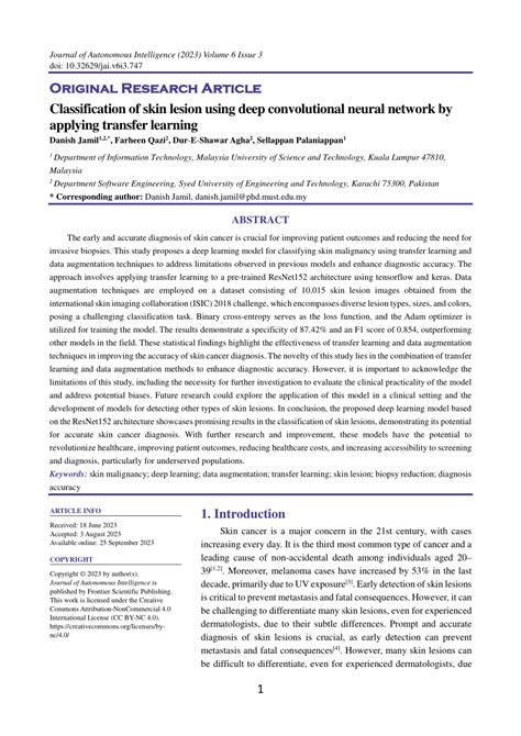 Pdf Classification Of Skin Lesion Using Deep Convolutional Neural