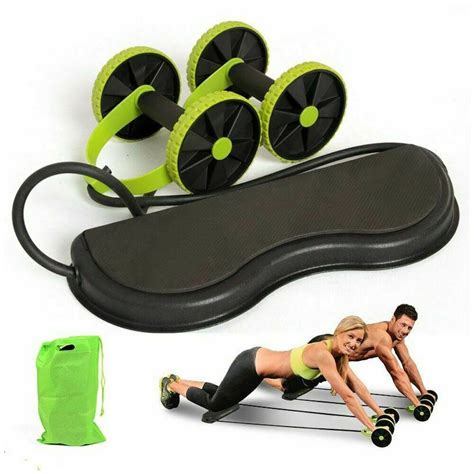 Gym AB Roller Abdominal Crunch Fitness Wheel Exercise Workout Trainer Machine Muscle Stretching