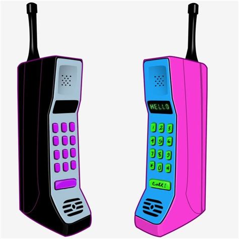 Cell Phone Clipart Hd Png Eighties Cell Phones 80s Cellular Huge Hand Held Png Image For