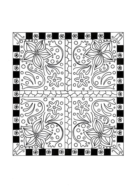 Quilt patterns coloring pages difficult. Floral Quilt Coloring Page | AllFreeHolidayCrafts.com