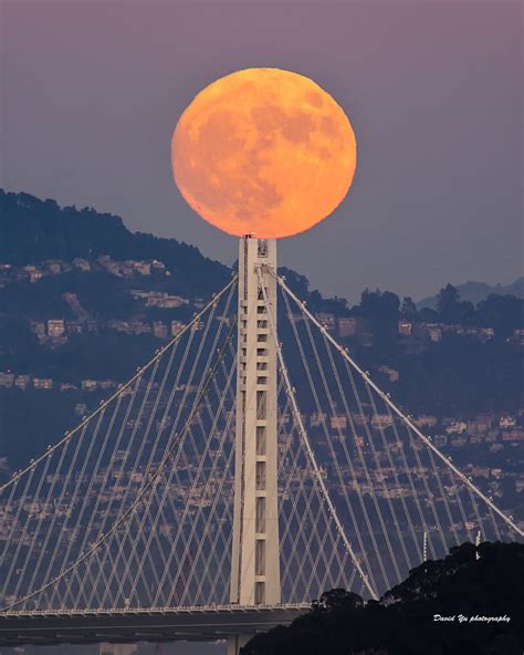 Super Moon Over The Bay Bridge By David Yu Lune Bonne Nuit Image
