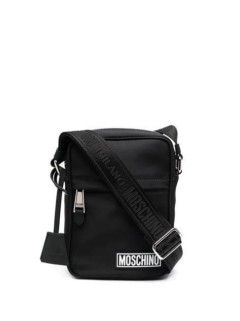 Moschino Mens Black Polyester Messenger Bag Modesens