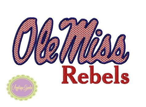 Ole Miss Rebels Motif Stitch Embroidery Design By Geauxbabyboutiquela
